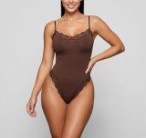 Women Lace Lace Sexy Basics Suspender Bodycon Bodysuit