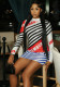 Women Summer Round Neck Long-Sleeve Top and Skirt Two-Piece Set