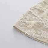 Women Lace Embroidery Patchwork Strap Dress