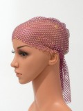 Women Mesh Rhinestone Stretchy Fishnet Hat Rhinestone headscarf/hat