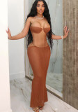Women Summer Sexy Lace-Up See-Through Bikini Skirt Set