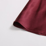 Women French Sexy Strapless Backless Ruffle Dress