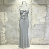 Women French Sexy Strapless Rhinestone-Studded Bodycon Dress