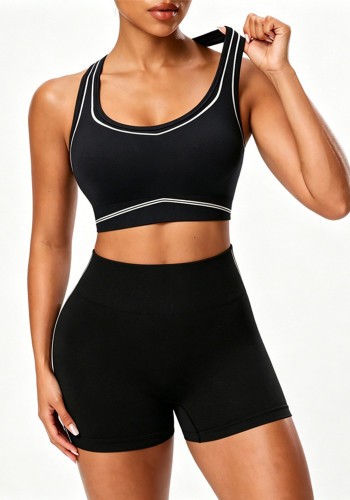 Women Yoga Tank Top and Shorts Two-Piece Set