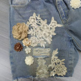 Women Summer Ripped Denim Shorts