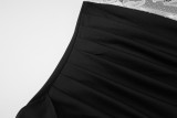 Women Summer Lace Patchwork Strapless Elegant Slit Dress