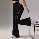 Women Color Block Yoga Bell Bottom Fitness Pants