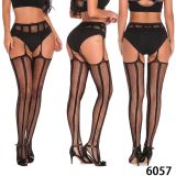 Women Open Crotch Suspender One-Piece Stockings Basic Sexy No-Remove Suspender Stockings Pantyhose