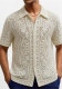 Men's jacquard openwork lapel knitting top