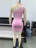 Floral Slash Shoulder Bodycon Evening Dress
