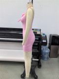 Floral Slash Shoulder Bodycon Evening Dress