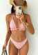 Women's Sexy Solid Low Back Lace-Up Bikini Swimsuit