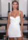 Pearl Rhinestone Strap Slim Waist Slim Fit Mini Dress