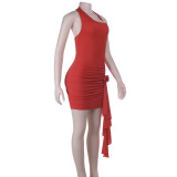 Summer Halter Neck Floral Bodycon Dress