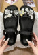 Women Sequined Flower Clogs