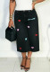 Women Spring/Summer Bow Embroidered Cropped Denim Shorts