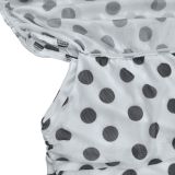 Women Polka Dot Slit Pleated Holidays Bodycon Dress