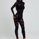 Women Printed Sexy Long-Sleeved Bodysuit