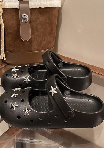 Women Platform Closed-Toe Half-Slippers, Spring/Summer Sandals