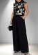 Plus Size Women printed sleeveless top and pant two-piece set