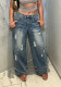 Women Washed Ripped Whiskered Denim Pant