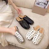 Women Hollow-Out Hip-Up Closed-Toe Sandals