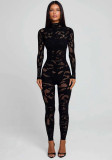 Women Printed Sexy Long-Sleeved Bodysuit