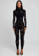 Women Printed Sexy Long-Sleeved Bodysuit