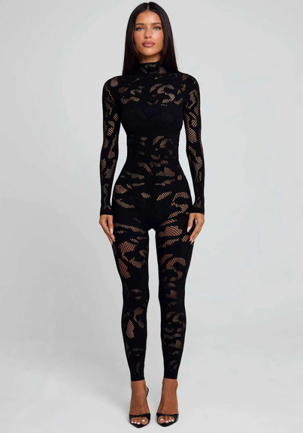 Women Printed Sexy Long-Sleeved Bodysuit