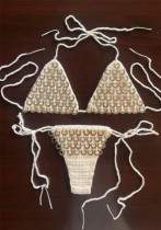 Women Sexy Crocheted Sequined Bikini Swimsuit Women Sexy Crocheted Sequined Bikini Swimsuit