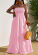Women Summer Elegant Holidays Pleated Strapless Patchwork Dress