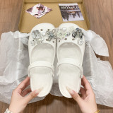 Women Sequined Flower Clogs