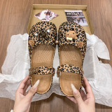 Women Spring/Summer Leopard Print Shoes, Ballet Rhinestone Clogs, Sandals, Beach Shoes