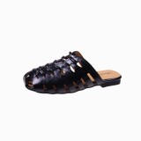 Women Hollow-Out Hip-Up Closed-Toe Sandals