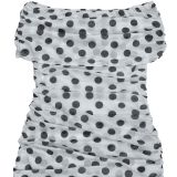 Women Polka Dot Slit Pleated Holidays Bodycon Dress