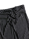 Summer Women's Holiday One-Shoulder Striped Crop Top & Bodycon Skirt Two-Piece Set