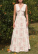 Lace Patchwork Sexy V-Neck Printed Slim Waist Strap Dress