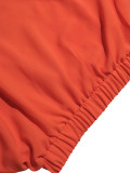 Summer Women's Casual Solid Turndown Collar V-Neck Crop Short Sleeve Top & High Waist Wide Leg Pants Set