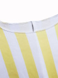 Summer Women's Casual Career Vertical Stripe Round Neck Short Sleeve Straight Dress