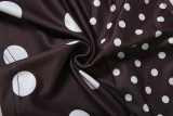 Summer Women's Chic Polka Dot Print Strapless Tank Top & Slim Fit Shorts Set