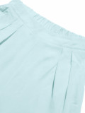 Summer Women's Casual Solid Turndown Collar V-Neck Crop Short Sleeve Top & High Waist Wide Leg Pants Set