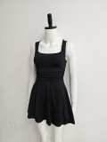 Sexy U-Neck Slim Waist A-Line Mini Strap Dress
