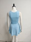 Sexy U-Neck Slim Waist A-Line Mini Strap Dress