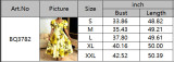 Women's Print Square Neck Puff Short Sleeve Slim Waist Formal Party Dress