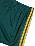 Summer Women's Casual Sports U-Neck Slim Fit Tank Top & Side Stripe Shorts Set