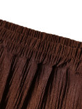 Women's Career Solid Textured Slash Shoulder Bat Sleeve Wide Leg Pants Casual Two-Piece Set
