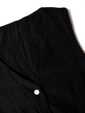 Summer Women's Career Sleeveless Button Front Blazer Vest & Wide Leg Pants Casual Two-Piece Set