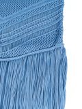 Women's Beach Party Strapless Knitted Fringe See-Through Sleeveless Bodycon Cover-Up Dress