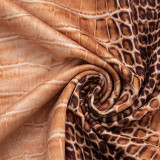 Autumn Women's Sexy Animal Print Sleeveless Halter Neck Lace-Up Low Back Mini Dress