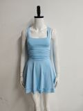Sexy U-Neck Slim Waist A-Line Mini Strap Dress